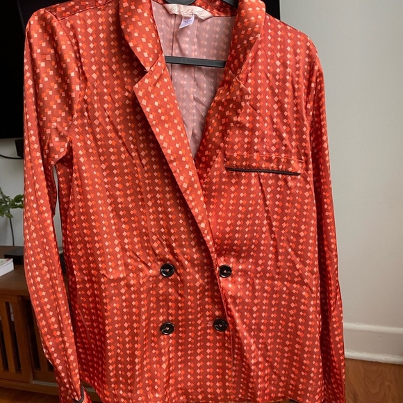 Anthropologie hutch Orange Geometric Blazer with Retro Flair - Picture 10 of 10